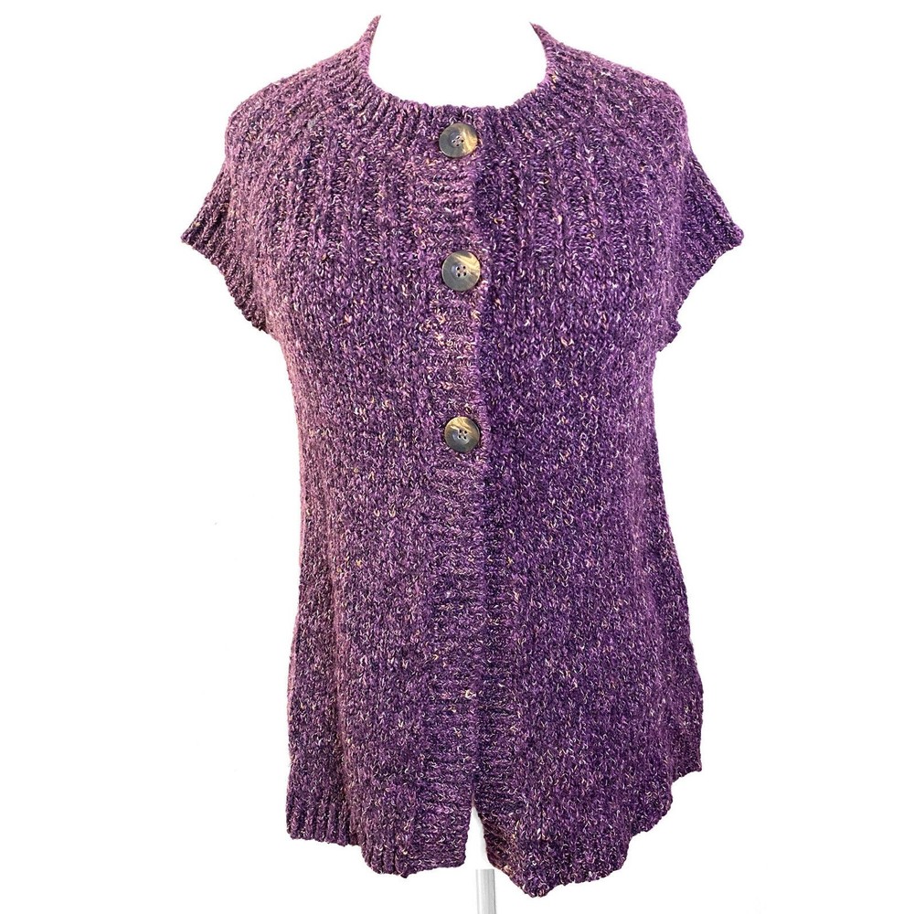 Charter Club Petites Women's Button Front Short Sleeve Sweater, Size PS